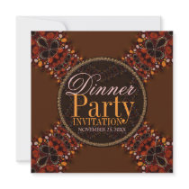Batik Tribal Kross Dinner Party Invitations
