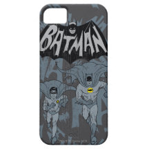 Batman And Robin With Logo Distressed Graphic iPhone 5 Case