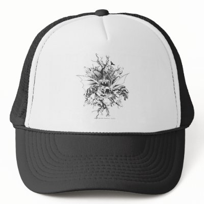 Batman and tree design hats