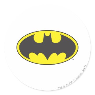 Batman Bat Logo Oval Round Stickers