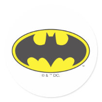 Batman Bat Logo Oval Round Stickers
