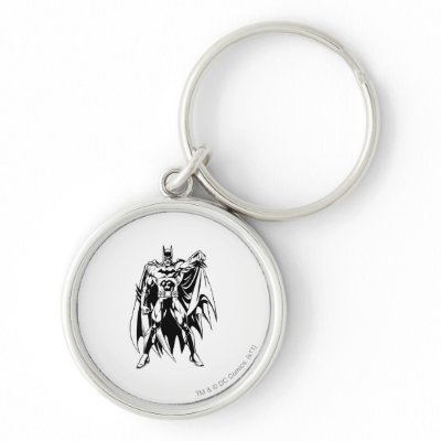 Batman Black and White Front keychains