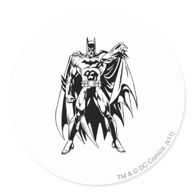 Batman Black and White Front stickers