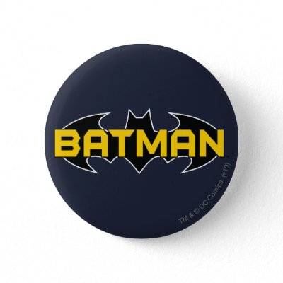 Batman Black and Yellow Logo Button