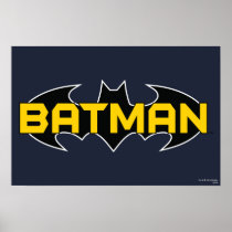 Batman Black and Yellow Logo Print