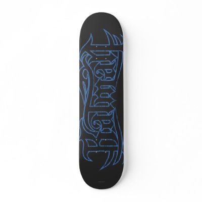 Batman Blue and Black Letters skateboards