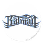 Batman Blue and Black Letters Round Sticker