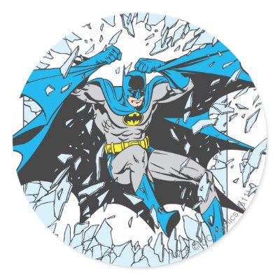 Batman Bursts Through Glass stickers
