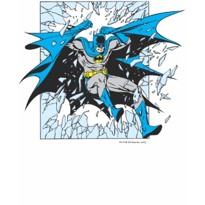Batman Bursts Through Glass t-shirts