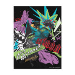 Batman Caped Crusader Neon Collage Post Card