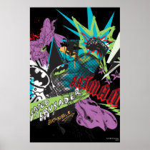 Batman Caped Crusader Neon Collage Posters
