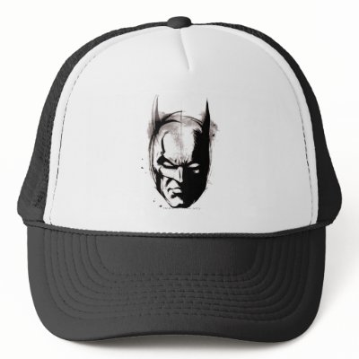 Batman Drawn Face hats