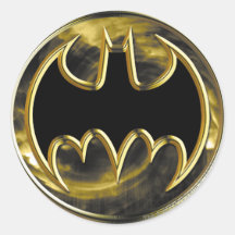 Batman Gold Logo Round Stickers