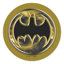 Batman Gold Logo Round Stickers