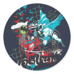 Batman Gotham Guardian Lineart Collage Round Sticker