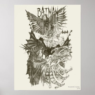 Batman Graphic Novel Pencil Sketch Poster by batman