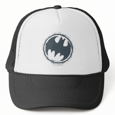Batman Gray Grunge Logo hats