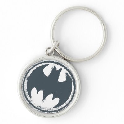 Batman Gray Grunge Logo keychains