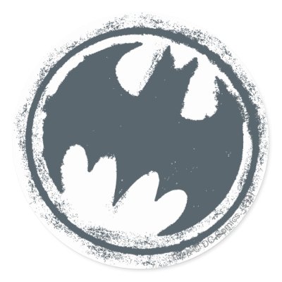 Batman Gray Grunge Logo stickers