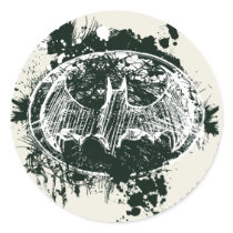 Batman Grunge Splatter Sketch Round Sticker