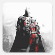 Batman & Harley Square Sticker