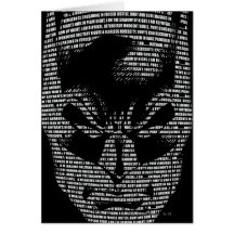 Batman Head Mantra Greeting Cards