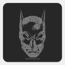 Batman Head Mantra Square Sticker