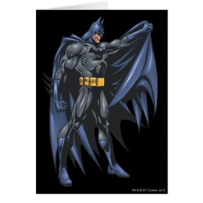 Batman holds cape - side cards