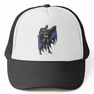 Batman holds cape - side hats
