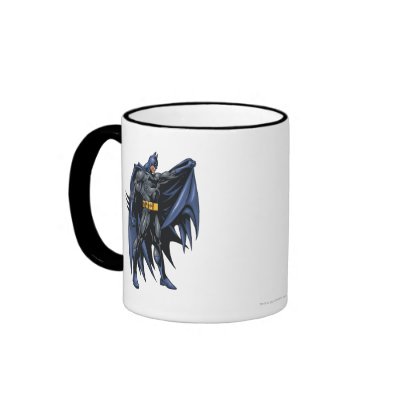 Batman holds cape - side mugs