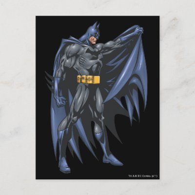 Batman holds cape - side postcards