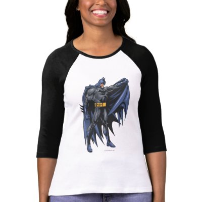 Batman holds cape - side t-shirts