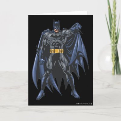 Batman holds up cape cards