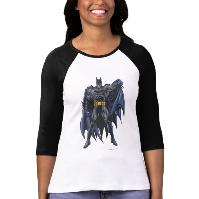 Batman holds up cape t-shirts