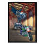 Batman & Joker - Riding Motorcycles Greeting Cards
