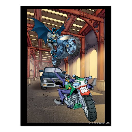 Batman & Joker Riding Motorcycles Postcard Zazzle