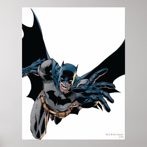 Batman Jumping Forward Yell Poster