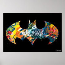 Batman Logo Neon/80s Graffiti Poster