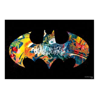 Batman Logo Neon/80s Graffiti Poster