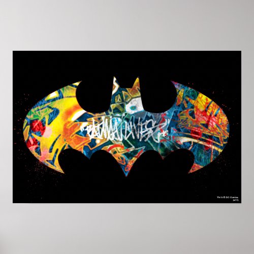 Batman Logo Neon 80s Graffiti Poster