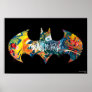 Batman Logo Neon/80s Graffiti Poster