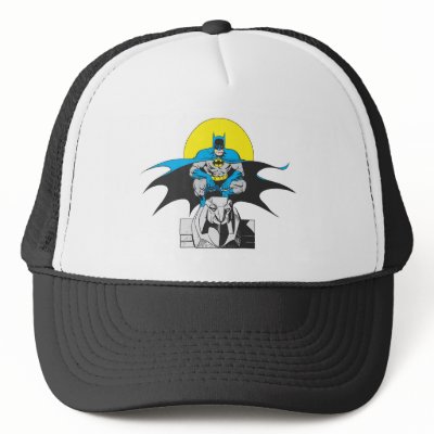 Batman Perches On Stone Lion hats