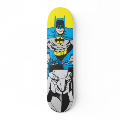 Batman Perches On Stone Lion skateboards