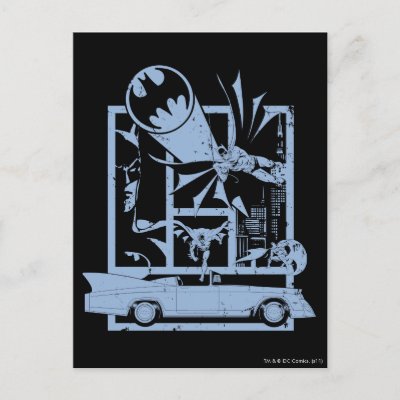 Batman - Picto Blue postcards