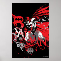 Batman Red and Black Collage Posters