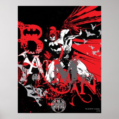 Batman Red and Black Collage Poster by batman