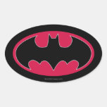 Batman Red Black Logo Oval Stickers