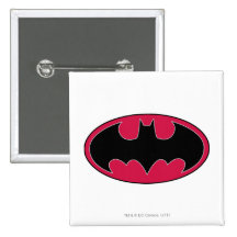 Batman Red Black Logo Pinback Button