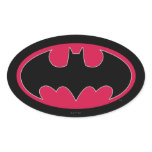 Batman Red Black Logo Oval Stickers