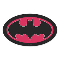 Batman Red Black Logo Oval Stickers